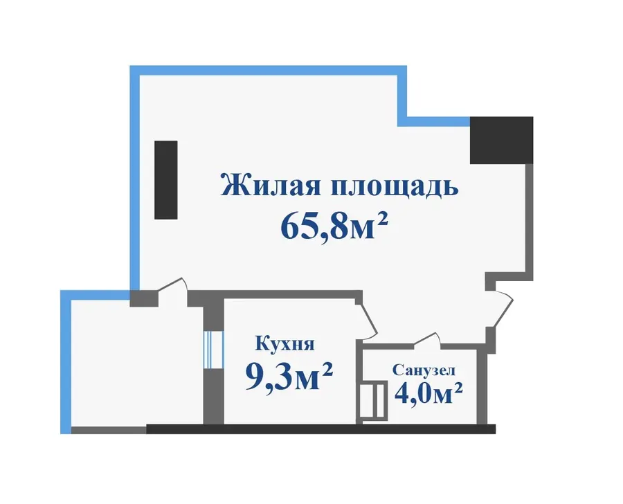 ЖК Новокодацькi Вежi — 65.8 м²