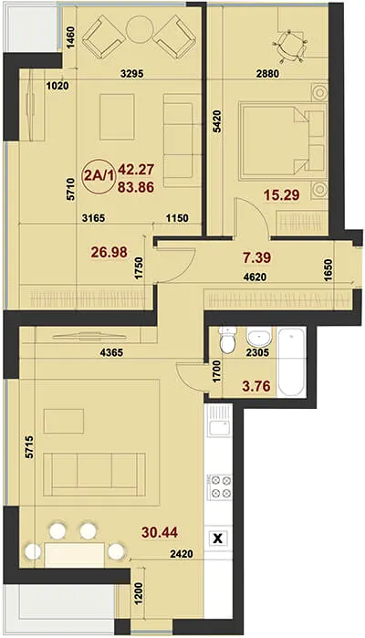 ЖК Kolibri — 83.9 м²