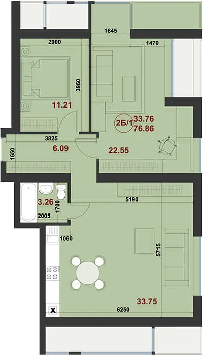 ЖК Kolibri — 76.9 м²