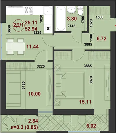 ЖК Kolibri — 52.9 м²