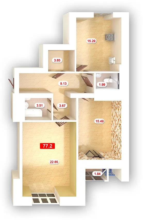 ЖК Гранд Парк — 77.2 м²