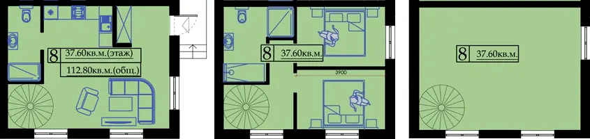 Клубний будинок Малий Марсель — 112.8 м²
