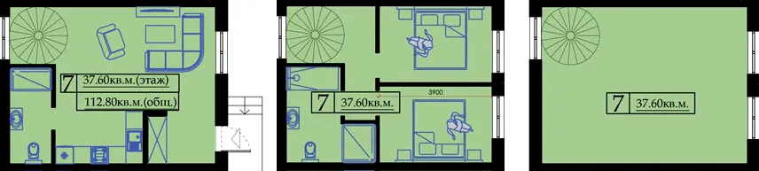 Клубний будинок Малий Марсель — 112.8 м²