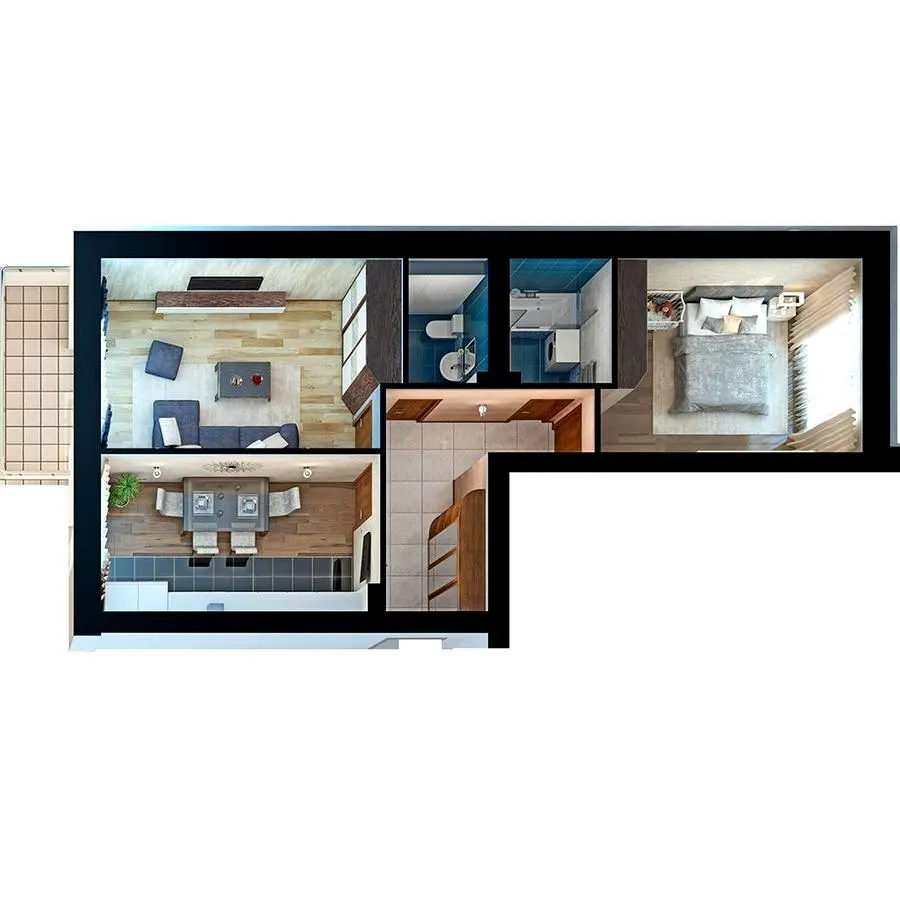 ЖК Парк Фонтанів — 62.1 м²