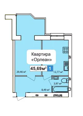 ЖК River Town — 45.7 м²