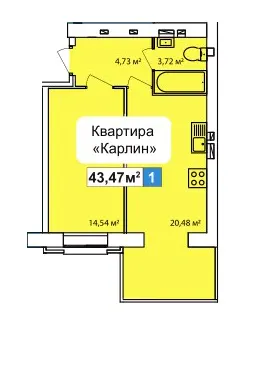 ЖК River Town — 43.5 м²
