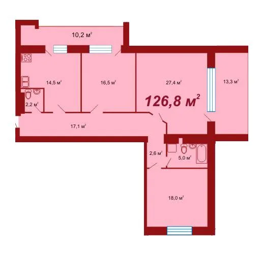 3-кімнатна квартира, 127 м², Трускавець — фото 1