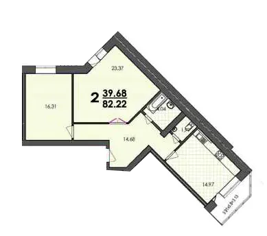 вул. 50-річчя УПА, 10в — 82.2 м²