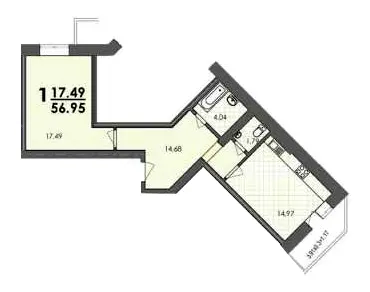 вул. 50-річчя УПА, 10в — 57 м²
