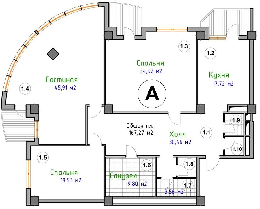ЖК Адмирал — 167.3 м²