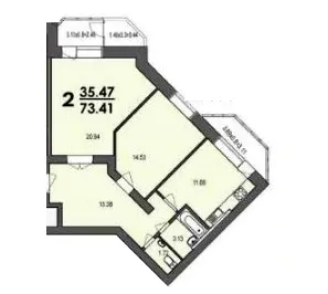 вул. 50-річчя УПА, 10в — 73.4 м²