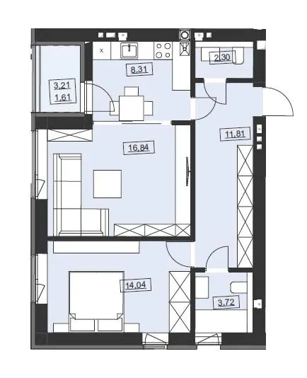 ЖК Святий Миколай — 58.6 м²