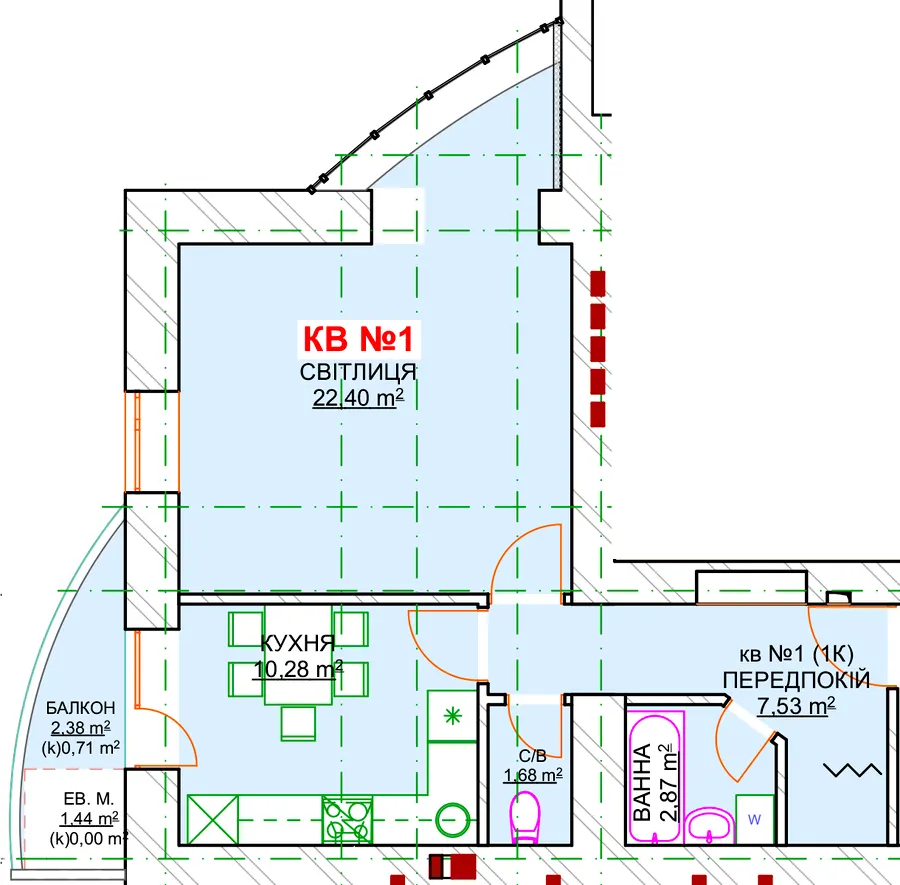 вул. Леваневського, 74 — 48.9 м²