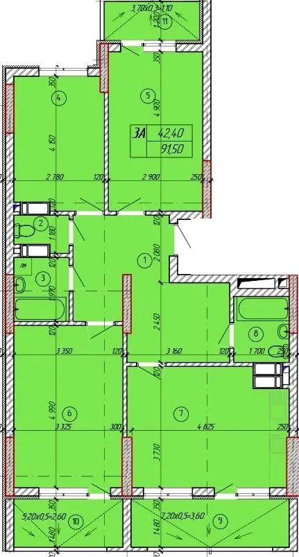 ЖК Єнісейська садиба — 91.5 м²