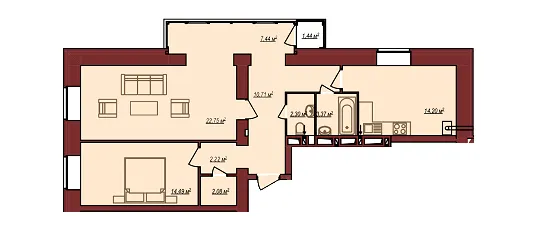 ЖК Будинок Чехова — 80 м²