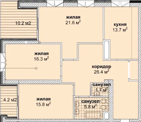 Резиденция Парк-Хаус — 108.5 м²
