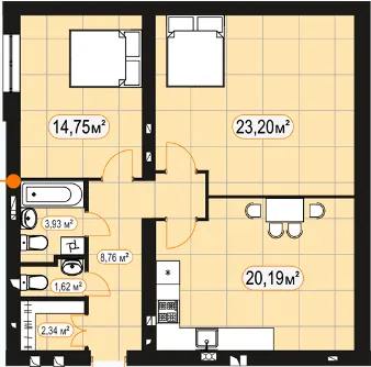 ЖК Баск&amp;Вілль — 75.1 м²