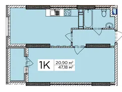 ЖК Східна Брама — 47.2 м²