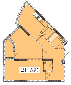 ЖК Східна Брама — 65.4 м²