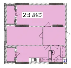 ЖК Східна Брама — 64.3 м²