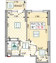 ЖК Східна Брама — 35.2 м²