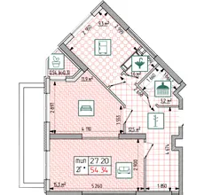 ЖК Східна Брама — 54.3 м²