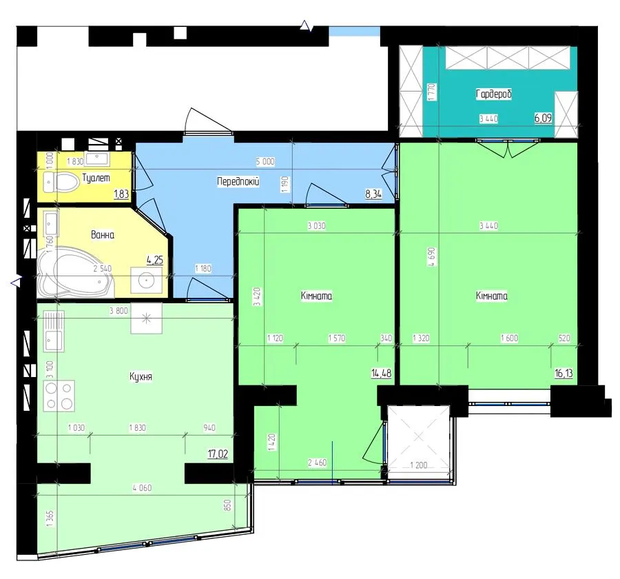 ЖК Престиж — 68.1 м²