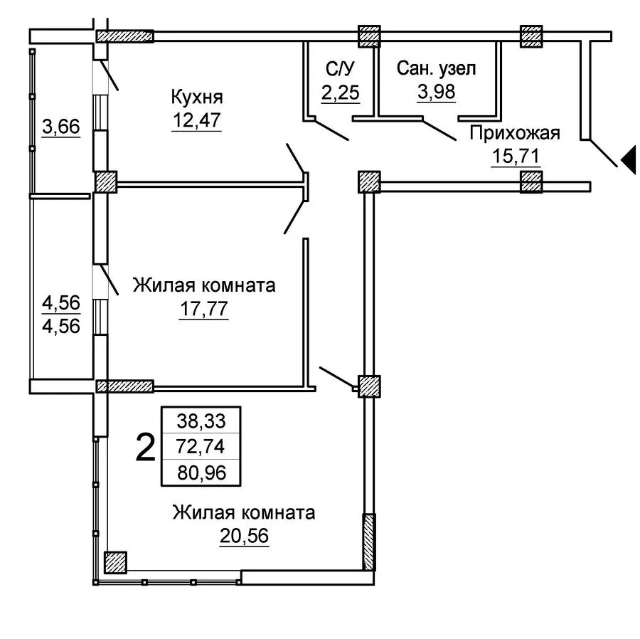 ЖК Слобожанський квартал-2 — 81 м²