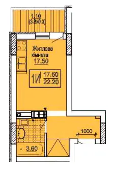 ЖК Південний квартал — 22.2 м²