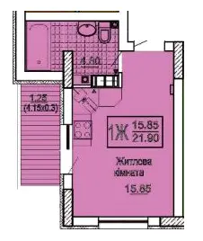 ЖК Південний квартал — 21.9 м²