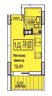 ЖК Південний квартал — 17.2 м²