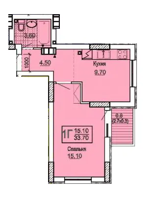 ЖК Південний квартал — 33.7 м²
