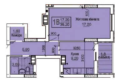 ЖК Південний квартал — 39.2 м²