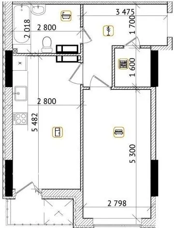 ЖК Champion City (Деміївський квартал) — 46.1 м²