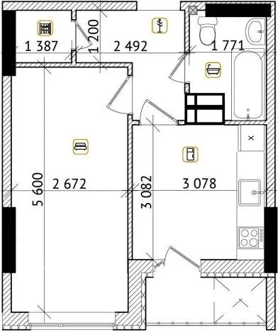 ЖК Champion City (Деміївський квартал) — 35.3 м²