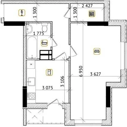 ЖК Champion City (Деміївський квартал) — 49.2 м²