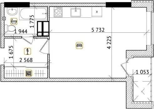 ЖК Champion City (Деміївський квартал) — 33.6 м²
