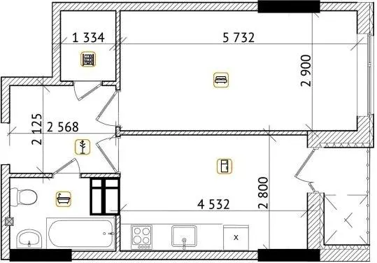 ЖК Champion City (Деміївський квартал) — 42.1 м²