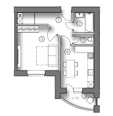 ЖК Медовий — 40.6 м²