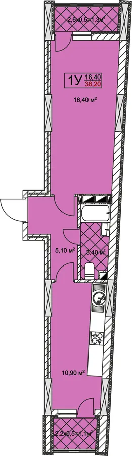 ЖК Совські ставки — 38.2 м²
