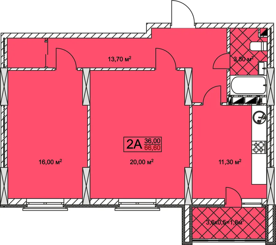 ЖК Совські ставки — 66.8 м²