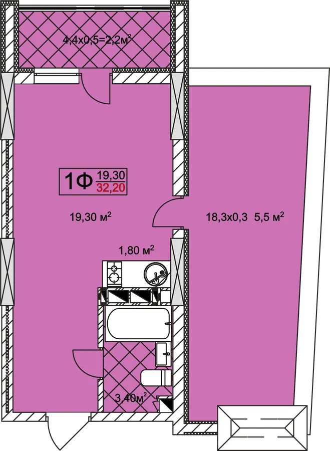 ЖК Совські ставки — 32.2 м²