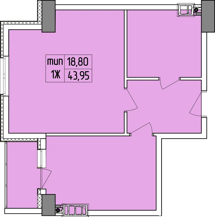 ЖК Совські ставки — 44 м²
