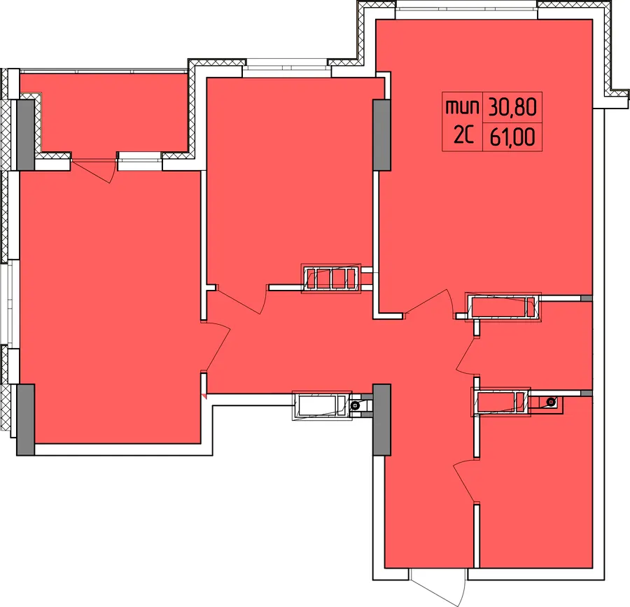 ЖК Совські ставки — 61 м²