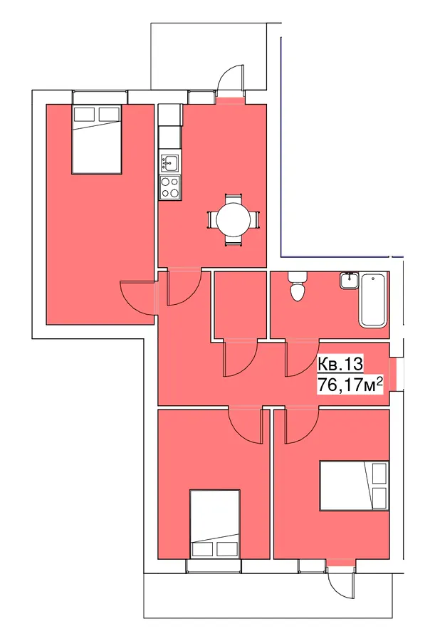 ЖК Подих Природи — 76.2 м²