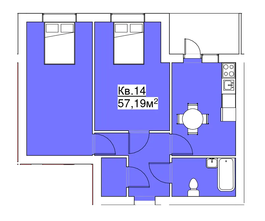 ЖК Подих Природи — 57.2 м²