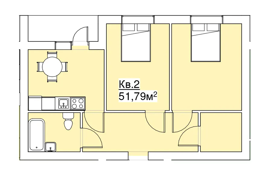 ЖК Подих Природи — 51.8 м²