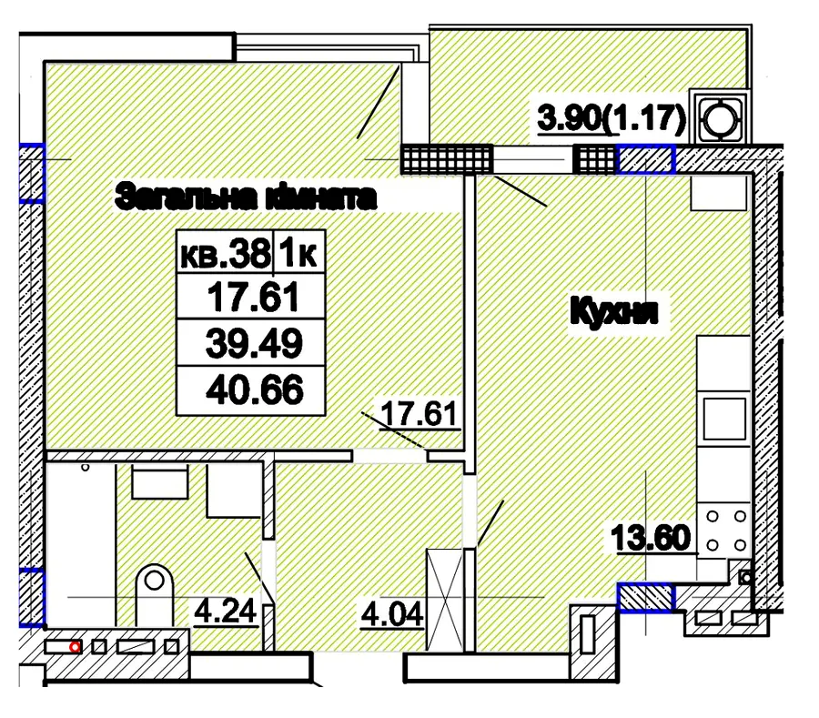 ЖК Парк Авеню — 40.7 м²