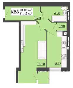 ЖК Родинна казка — 41.5 м²