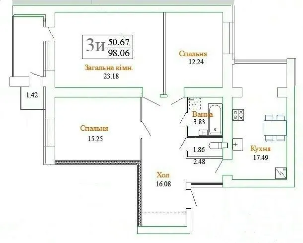 вул. Плоска, 23/1 — 98.1 м²
